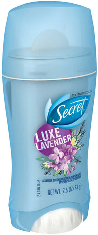 Secret Invisible Solid Luxe Lavender Antiperspirant, 2.6 Ounce -- 12 per case.
