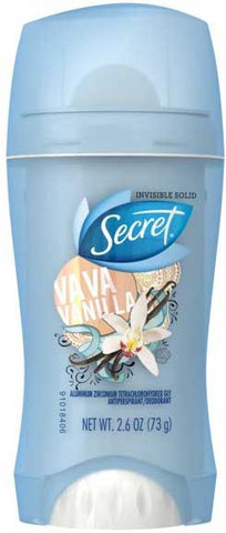 Secret Invisible Solid Vava Vanilla Antiperspirant, 2.6 Ounce -- 12 per case.