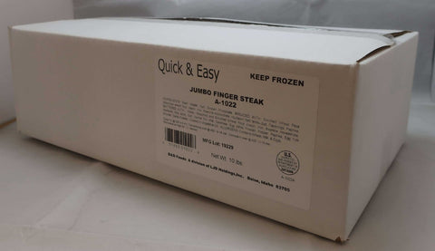 B and D Foods Quick and Easy Jumbo Beef Finger Steak, 5 Pound -- 2 per case