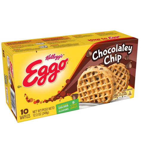 Kelloggs Eggo Chocolate Chip Waffle, 12.3 Ounce -- 8 per case.