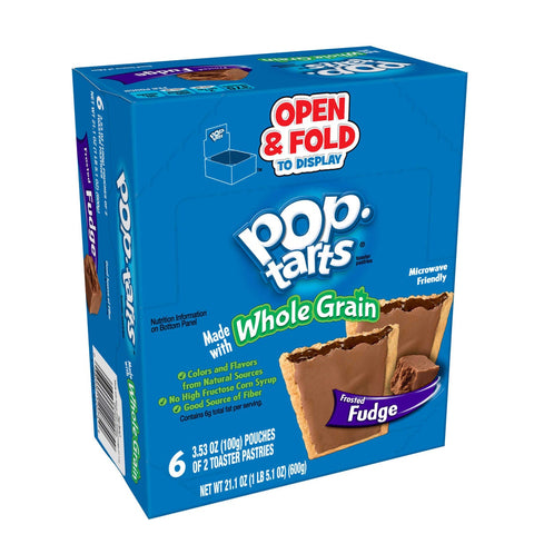Kelloggs Pop Tarts Frosted Fudge Whole Grain Chocolate Toaster Pastry, 3.53 Ounce -- 72 per case.