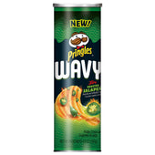 Pringles Wavy Fire Roasted Jalapeno Potato Crisps, 4.8 Ounce -- 8 per case.