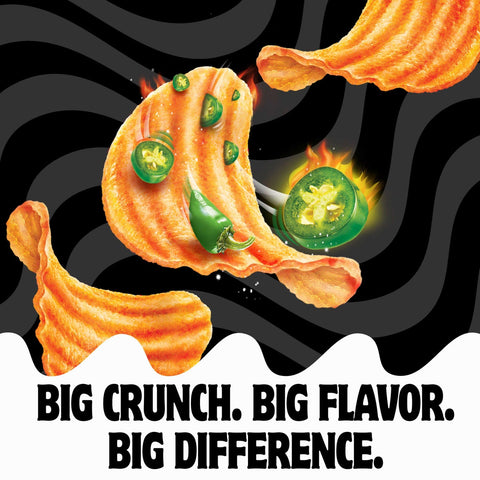 Pringles Wavy Fire Roasted Jalapeno Potato Crisps, 4.8 Ounce -- 8 per case.