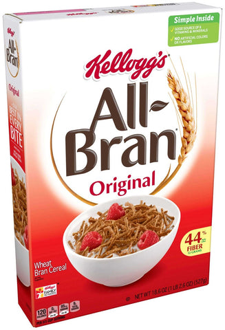 Kelloggs Original All Bran Cereal, 18.6 Ounce -- 8 per case