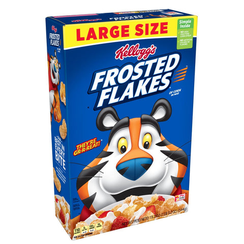 Kelloggs Frosted Flakes Corn Cereal, 19.2 Ounce -- 12 per case.