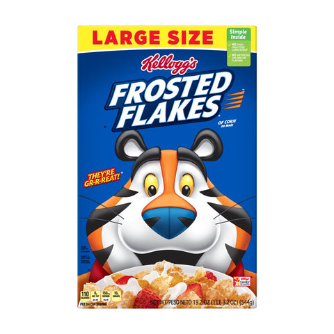 Kelloggs Frosted Flakes Corn Cereal, 19.2 Ounce -- 12 per case.