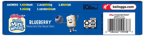 Kelloggs Blueberry Frosted Mini Wheats Cereal, 14.3 Ounce -- 10 per case