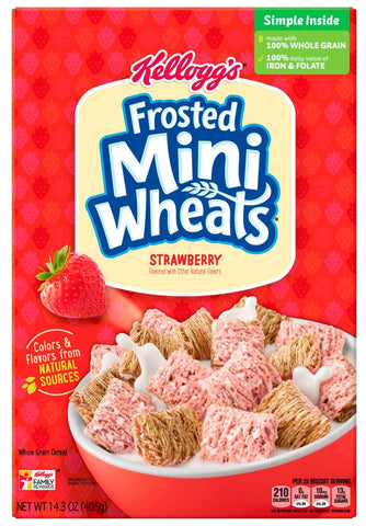 Kelloggs Strawberry Frosted Mini Wheats Cereal, 14.3 Ounce -- 10 per case