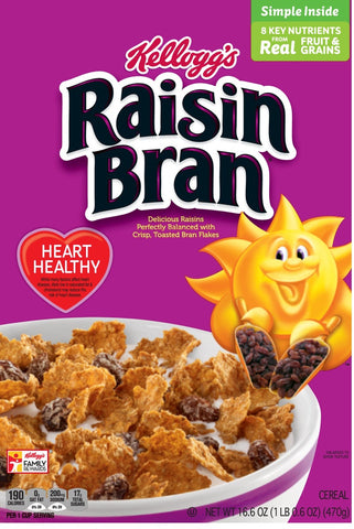 Kelloggs Raisin Bran Cereal, 16.6 Ounce -- 10 per case.