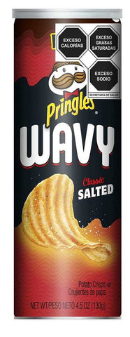 Pringles Classic Salted Wavy Potato Crisps, 4.5 Ounce -- 8 per case.