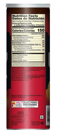 Pringles Classic Salted Wavy Potato Crisps, 4.5 Ounce -- 8 per case.