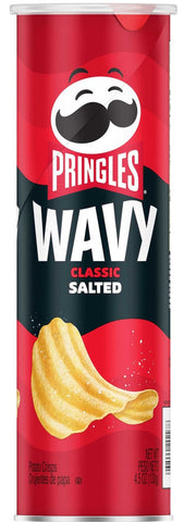 Pringles Classic Salted Wavy Potato Crisps, 4.5 Ounce -- 8 per case.