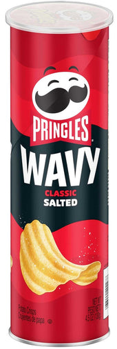 Pringles Classic Salted Wavy Potato Crisps, 4.5 Ounce -- 8 per case.