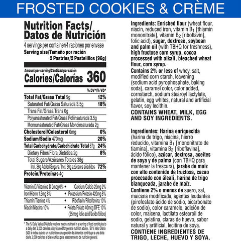 Kelloggs Pop-Tarts Frosted Cookies and Creme Toaster Pastries, 13.5 Ounce -- 12 per case