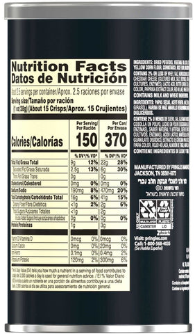 Pringles Scorchin Cheese Potato Crisps, 2.5 Ounce -- 12 per case