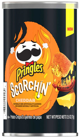 Pringles Scorchin Cheese Potato Crisps, 2.5 Ounce -- 12 per case