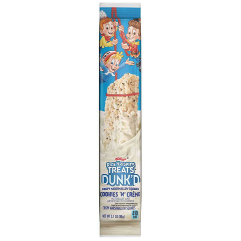 Kelloggs Rice Krispies Treats DunkD Dipped Cookies N Creme Crispy Marshmallow Squares, 3.1 Ounce -- 72 per case