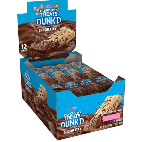 Kelloggs Rice Krispies Treats DunkD Chocolatey Crispy Marshmallow Squares, 3.1 Ounce -- 72 per case