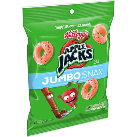 Kelloggs Jumbo Snax Apple Jacks Snacking Cereal, 2 Ounce -- 6 per case