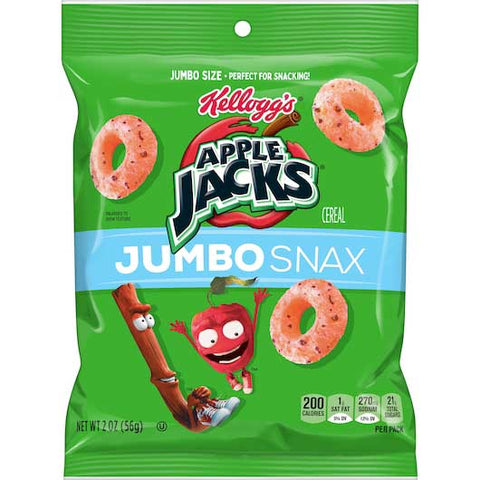 Kelloggs Jumbo Snax Apple Jacks Snacking Cereal, 2 Ounce -- 6 per case