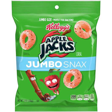 Kelloggs Jumbo Snax Apple Jacks Snacking Cereal, 2 Ounce -- 6 per case