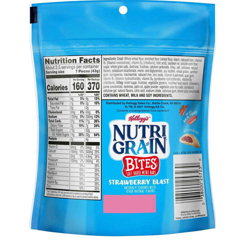 Kelloggs Strawberry Blast Nutri Grain Cereal Bar, 3.5 Ounce -- 6 per case.