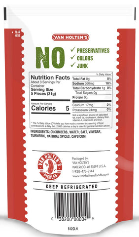 Van Holtens Clean Label Spicy Pickle Cutz, 3.25 Ounce -- 12 per case