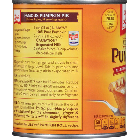 Libbys 100 Percent Pure Pumpkin, 29 Ounce -- 12 per case.