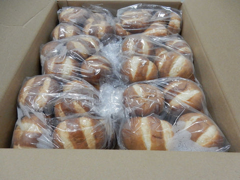 Gonnella Baking Pretzel Sliced Hamburger Bun, 3 Ounce -- 42 per case.