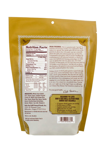 Bobs Red Mill Honey Oat Granola, 12 Ounce -- 4 per case