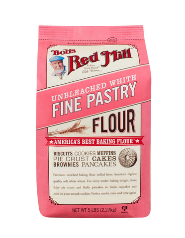 Bobs Red Mill Unbleached White Fine Pastry Flour, 5 Pound -- 4 per case