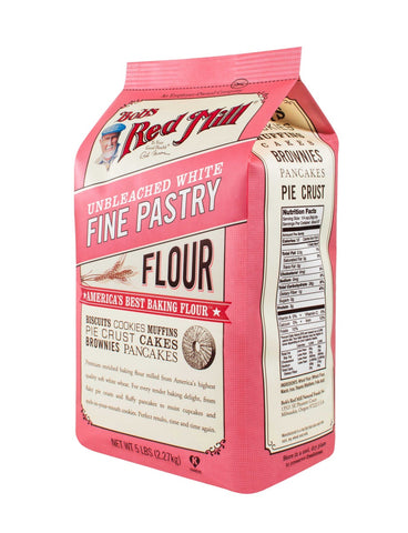 Bobs Red Mill Unbleached White Fine Pastry Flour, 5 Pound -- 4 per case