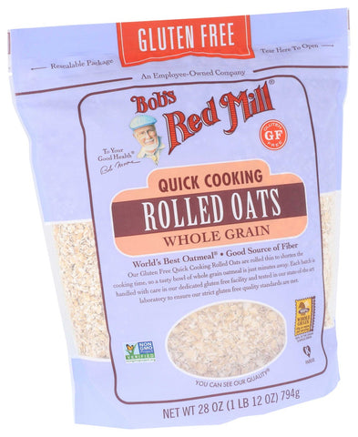 Bobs Red Mill Gluten Free Quick Cooking Rolled Oats, 28 Ounce -- 4 per case