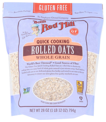 Bobs Red Mill Gluten Free Quick Cooking Rolled Oats, 28 Ounce -- 4 per case