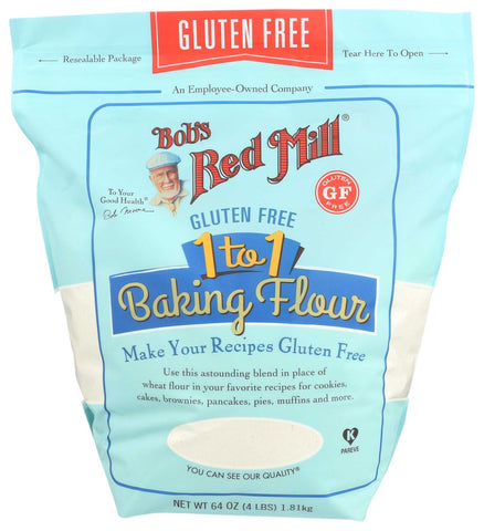 Bobs Red Mill Gluten Free 1 to 1 Baking Flour, 64 Ounce -- 4 per case