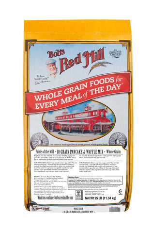 Bobs Red Mill 10 Grain Pancake and Waffle Mix, 25 Pound.