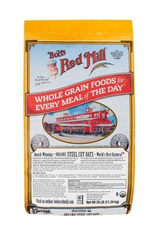 Bobs Red Mill Organic Steel Cut Oats, 25 Pound.