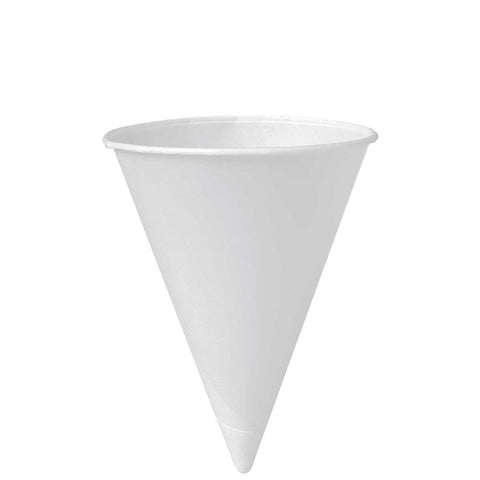 SOLO Cup Company Bare Treated Paper Cone Water Cups, 6 oz, White, 200/Sleeve, 25 Sleeves/Carton