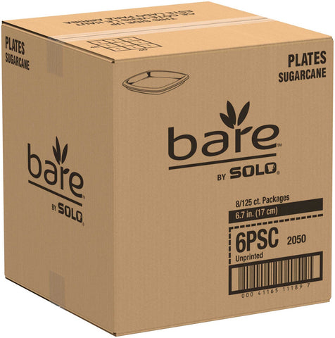 SOLO Cup Company Bare Eco-Forward Dinnerware, 6 7/10 inch Plate, Ivory, 125/Pack