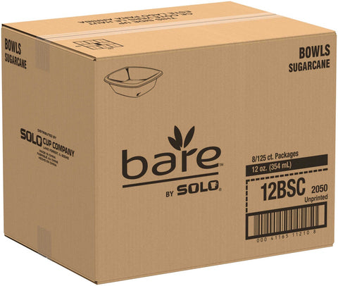 SOLO Cup Company Bare Eco-Forward Dinnerware, 12oz Bowl, Ivory, 125/Pack