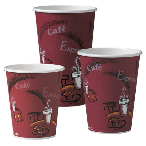 SOLO Cup Company Bistro Design Hot Drink Cups, Paper, 12oz, 300/Carton
