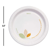 SOLO Cup Company Bare Paper Dinnerware, 6 inch Plate, Green/Tan, 500/Carton