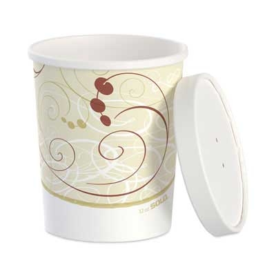 Dart Flexstyle Symphony Design Double Poly Paper Food Container and Lid Combo Pack, 32 Ounce -- 250 per carton