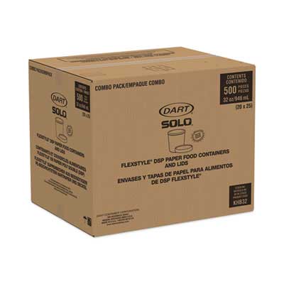 Dart Flexstyle Symphony Design Double Poly Paper Food Container and Lid Combo Pack, 32 Ounce -- 250 per carton