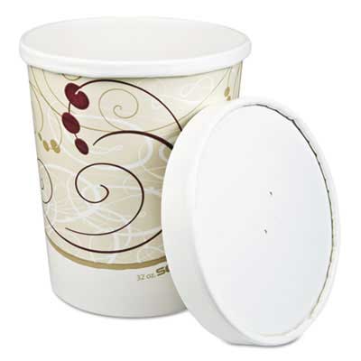 Dart Flexstyle Symphony Design Double Poly Paper Food Container and Lid Combo Pack, 32 Ounce -- 250 per carton