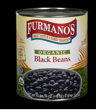 Furmano's Organic Black Beans, 110 Ounce -- 6 per case