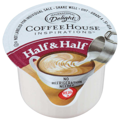 International Delight Coffee House Inspirations Portion Control Half and Half Unflavored Creamer -- 180 per case.