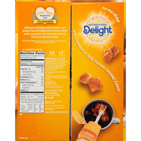 International Delight Caramel Macchiato Creamer -- 192 per case.