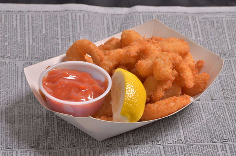 King and Prince Flying Jib Crunchy Popcorn Breaded Tail Off Shrimp, 2.5 Pound -- 4 per case.