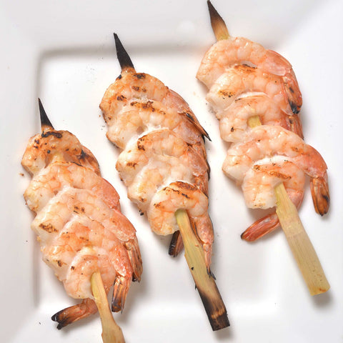 King and Prince Sugar Cane Skewered Shrimp, 10 Pound.